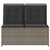 Reclining Garden Bench with Cushions Grey Poly Rattan
