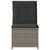 Reclining Garden Sofa with Cushions Grey Poly Rattan