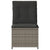 Reclining Garden Sofa with Cushions Grey Poly Rattan