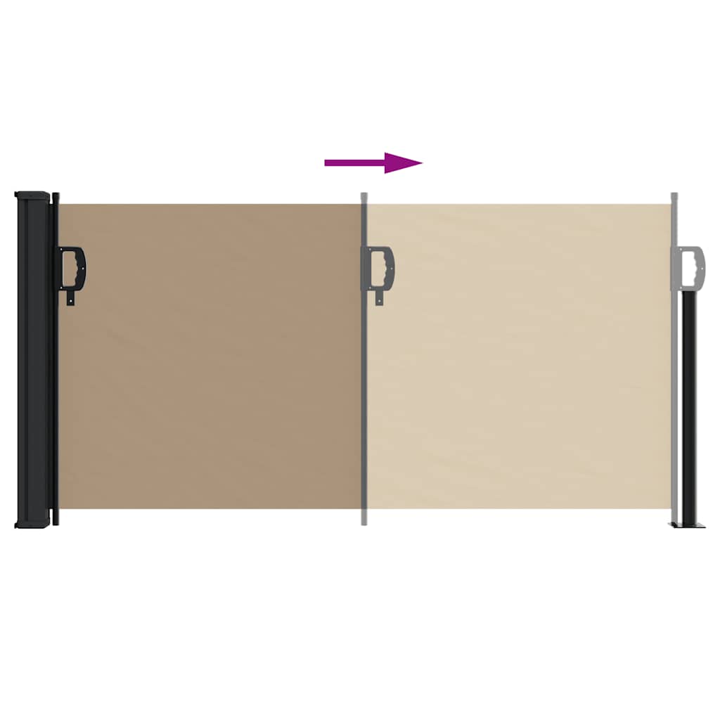 Retractable Side Awning Taupe 100x500 cm