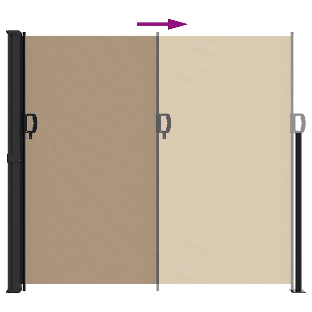 Retractable Side Awning Taupe 180x600 cm