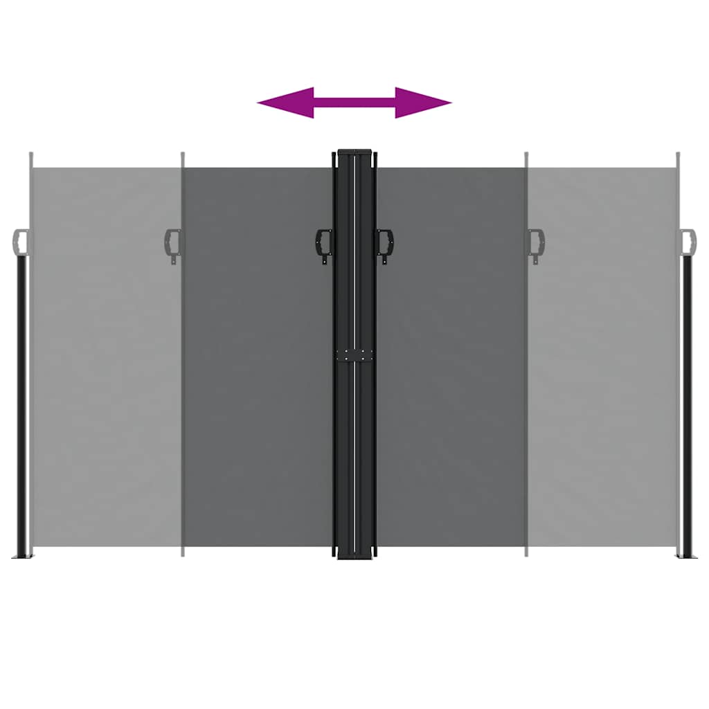 Retractable Side Awning Black 200x1200 cm