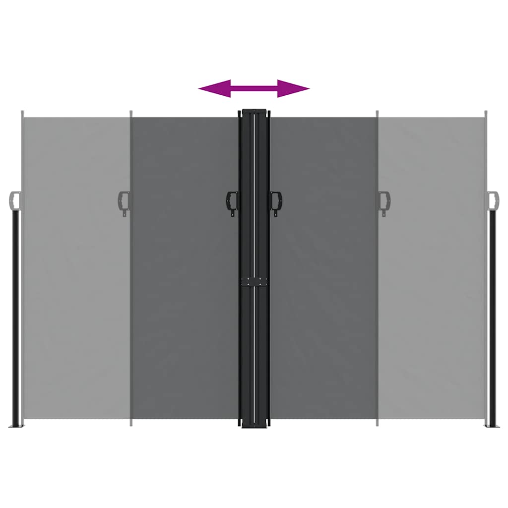 Retractable Side Awning Black 220x1200 cm