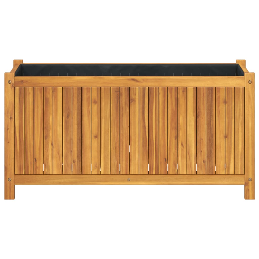 Garden Planter with Liner 99.5x38x50 cm Solid Wood Acacia