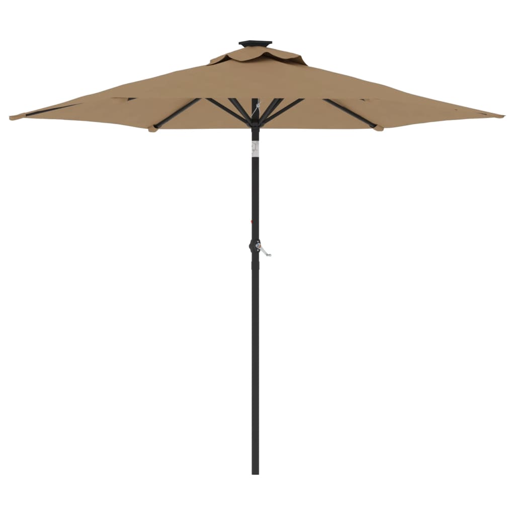 Garden Parasol with Steel Pole Taupe 225x225x212 cm