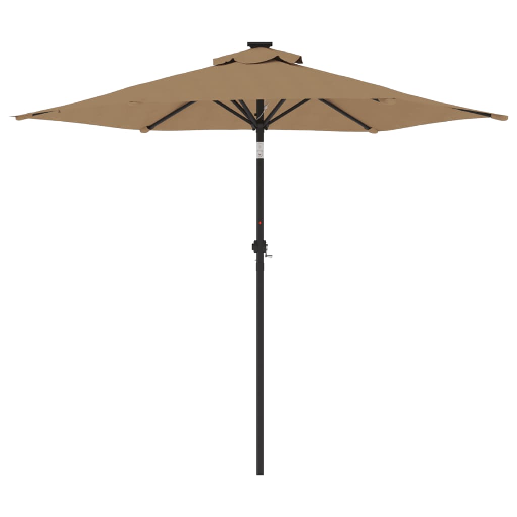 Garden Parasol with Steel Pole Taupe 225x225x212 cm