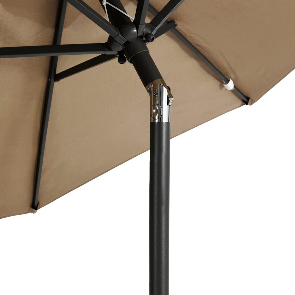 Garden Parasol with Steel Pole Taupe 225x225x212 cm