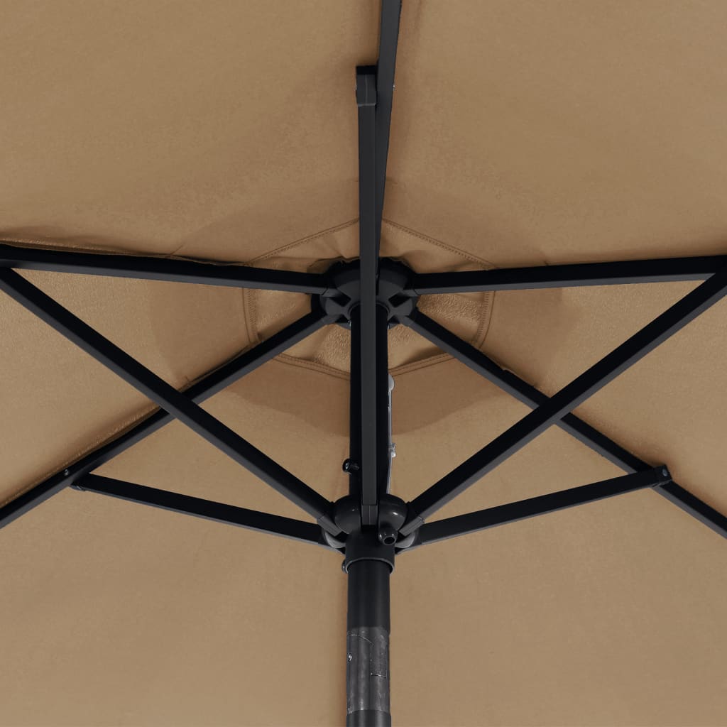 Garden Parasol with Steel Pole Taupe 225x225x212 cm