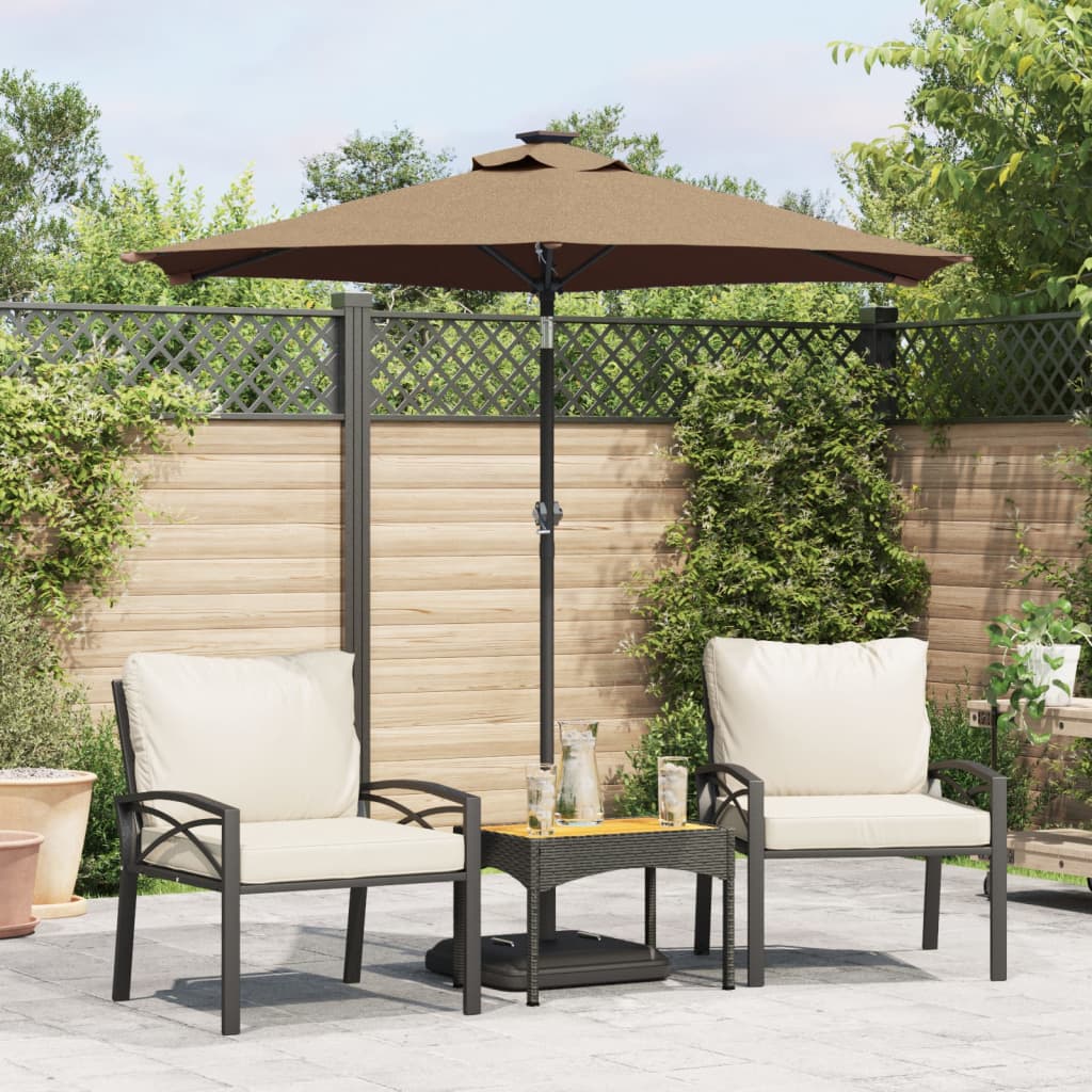 Garden Parasol with Steel Pole Taupe 225x225x212 cm