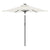 Garden Parasol with LEDs and Steel Pole White 225x225x212cm