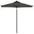 Garden Parasol with LEDs and Steel Pole Anthracite 225x225x212cm