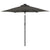 Garden Parasol with LEDs and Steel Pole Anthracite 225x225x212cm