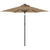 Garden Parasol with LEDs and Steel Pole Taupe 225x225x212cm