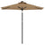 Garden Parasol with LEDs and Steel Pole Taupe 225x225x212cm