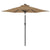 Garden Parasol with LEDs and Steel Pole Taupe 225x225x212cm