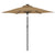 Garden Parasol with LEDs and Steel Pole Taupe 225x225x212cm