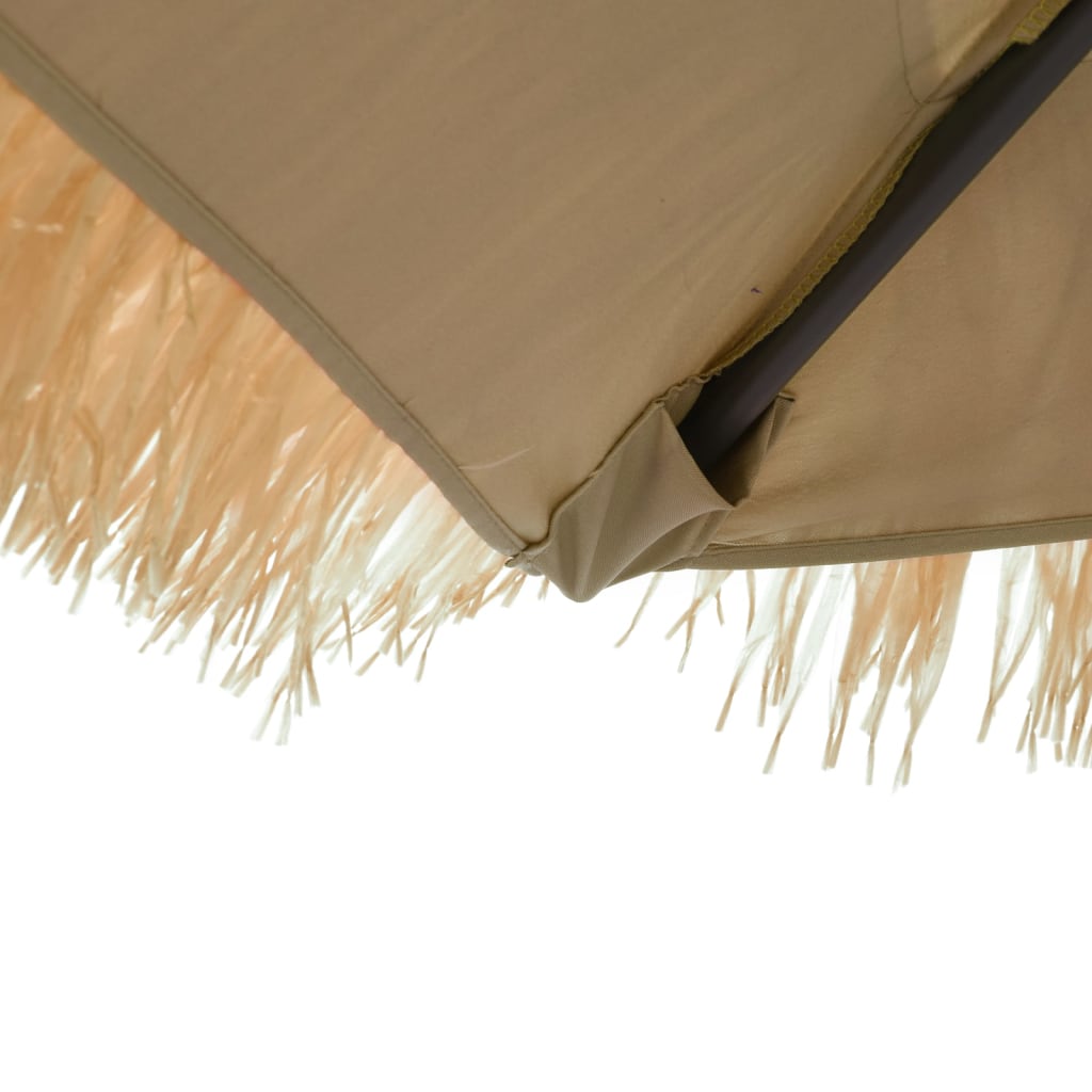 Garden Parasol with LEDs and Steel Pole Brown 269x269x235 cm