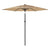 Garden Parasol with Steel Pole Brown 268x268x226 cm