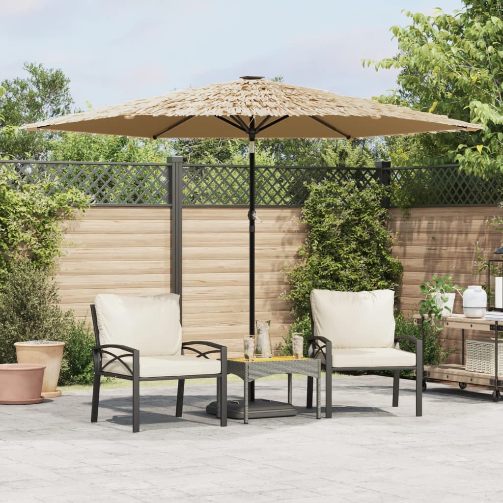 Garden Parasol with Steel Pole Brown 288x288x225 cm