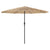 Garden Parasol with Steel Pole Brown 324x324x247 cm