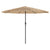 Garden Parasol with Steel Pole Brown 324x324x247 cm