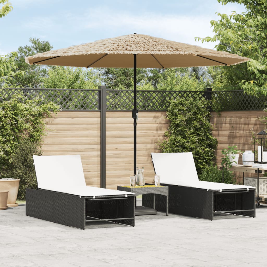 Garden Parasol with Steel Pole Brown 324x324x247 cm