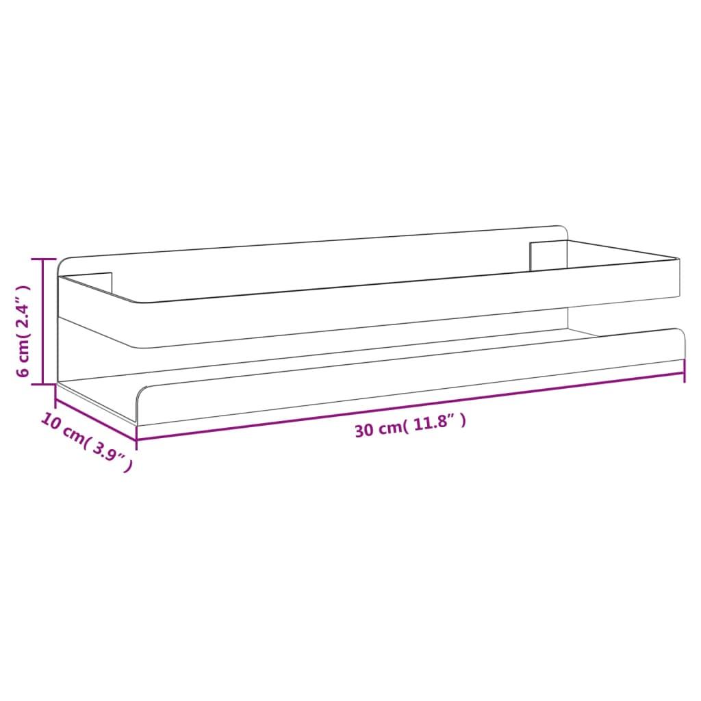 Shower Shelf Matt Black 30x10x6 cm Brushed 304 Stainless Steel