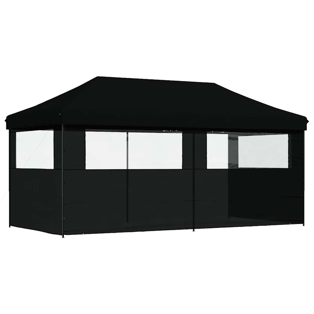 Foldable Party Tent Pop-Up with 3 Sidewalls Black