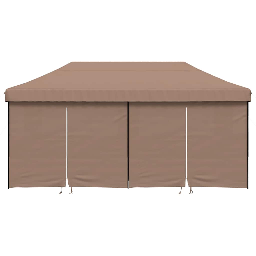 Foldable Party Tent Pop-Up with 4 Sidewalls Brown