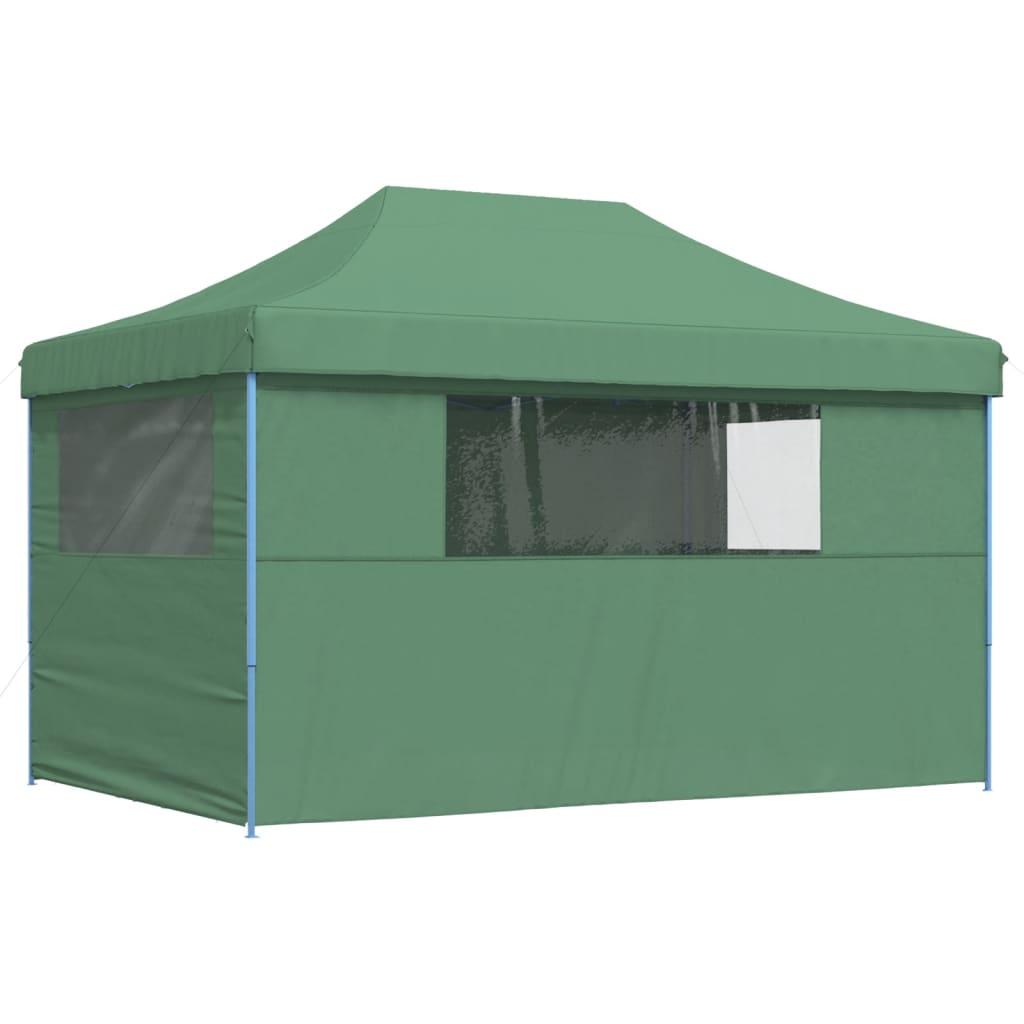 Foldable Party Tent Pop-Up with 4 Sidewalls Green