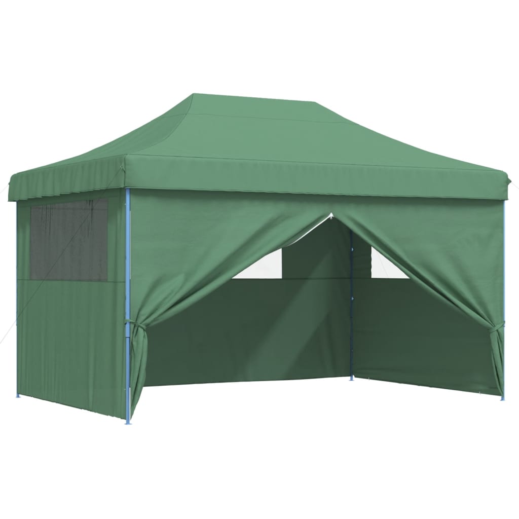 Foldable Party Tent Pop-Up with 4 Sidewalls Green