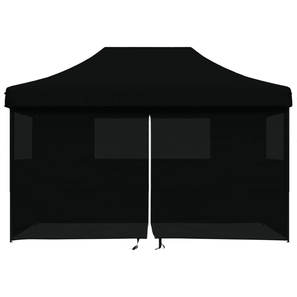 Foldable Party Tent Pop-Up with 4 Sidewalls Black