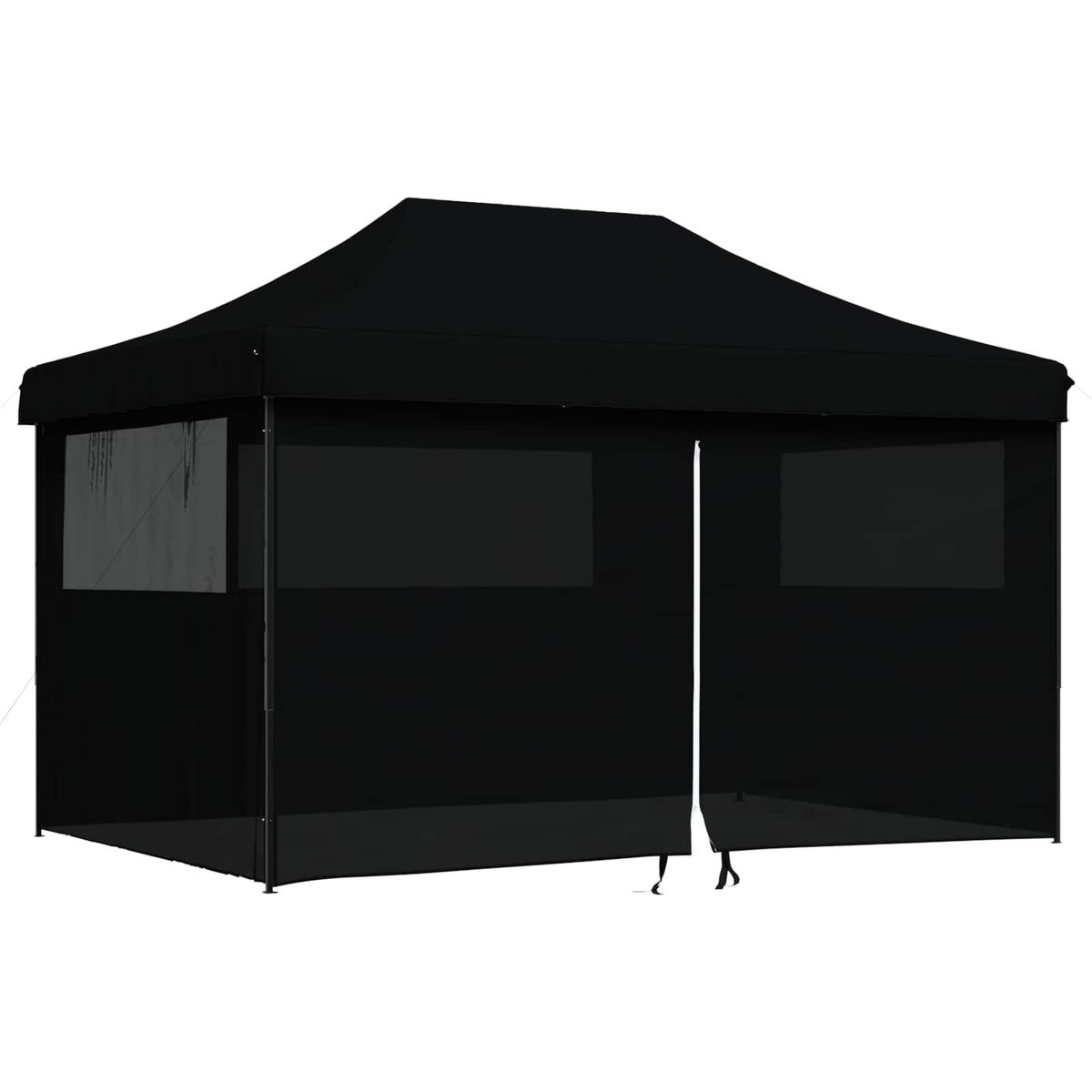 Foldable Party Tent Pop-Up with 4 Sidewalls Black