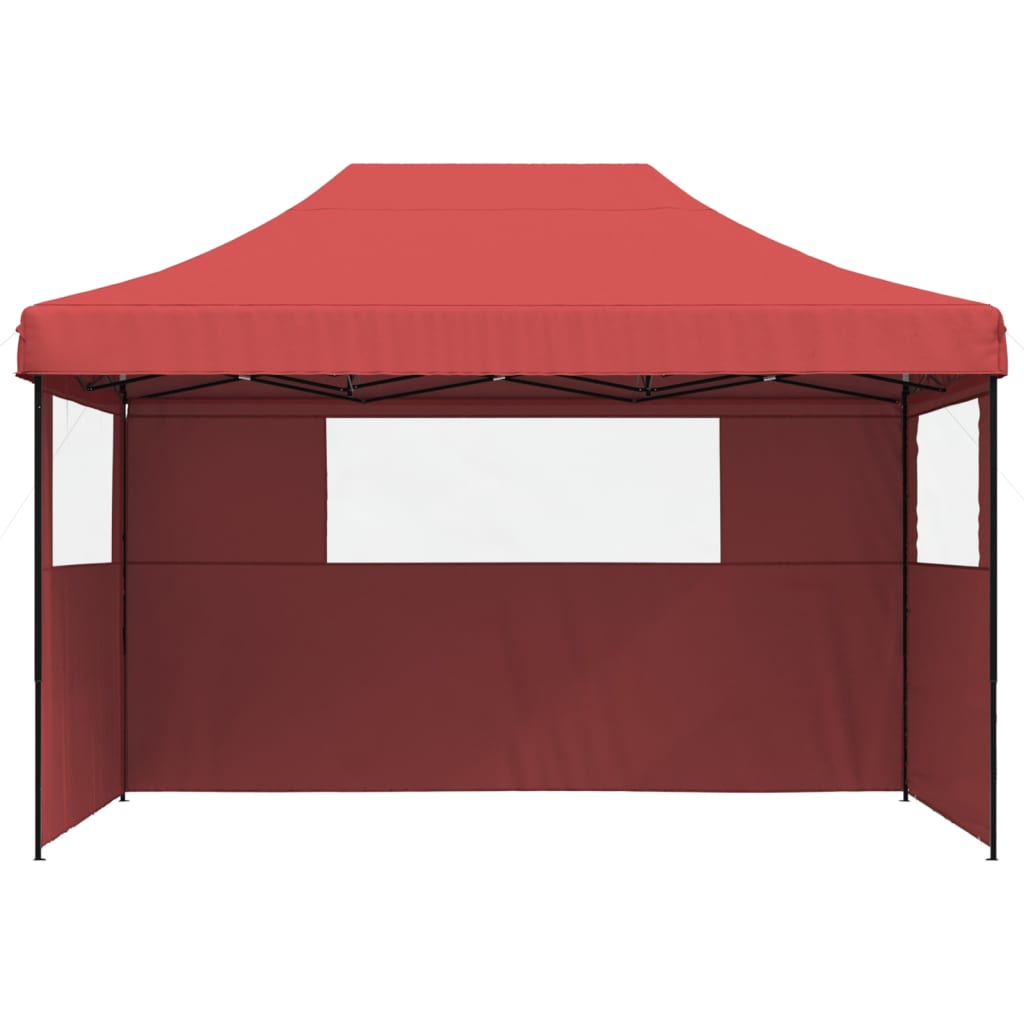 Foldable Party Tent Pop-Up with 3 Sidewalls Burgundy