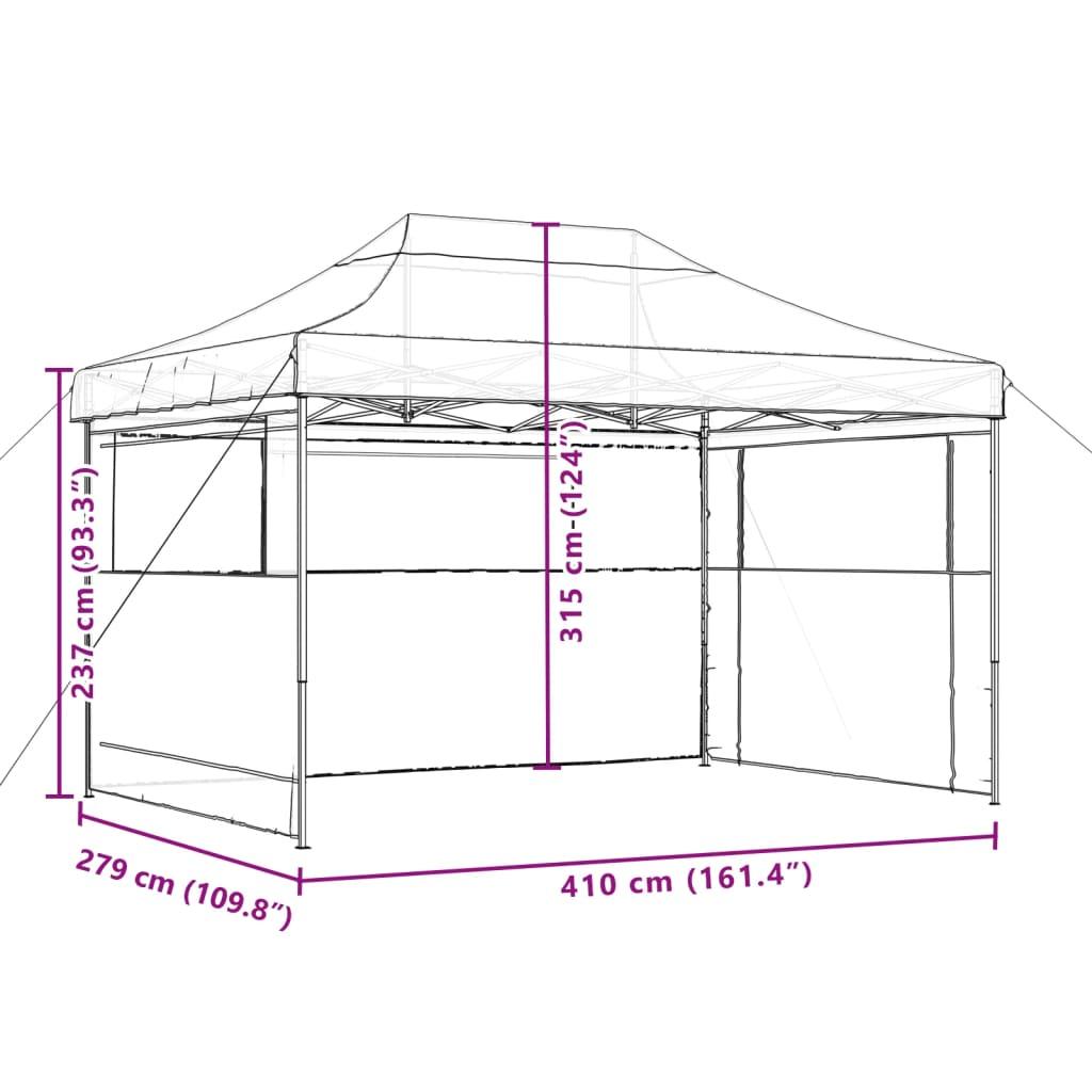 Foldable Party Tent Pop-Up with 3 Sidewalls Burgundy