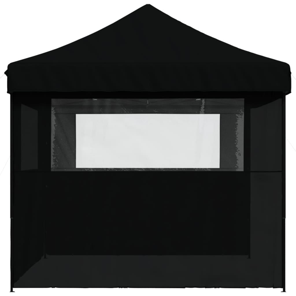 Foldable Party Tent Pop-Up with 3 Sidewalls Black