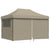 Foldable Party Tent Pop-Up with 4 Sidewalls Taupe