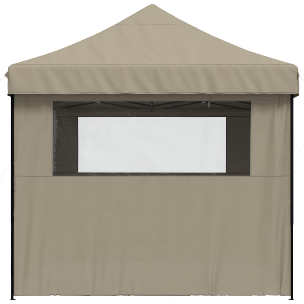 Foldable Party Tent Pop-Up with 4 Sidewalls Taupe