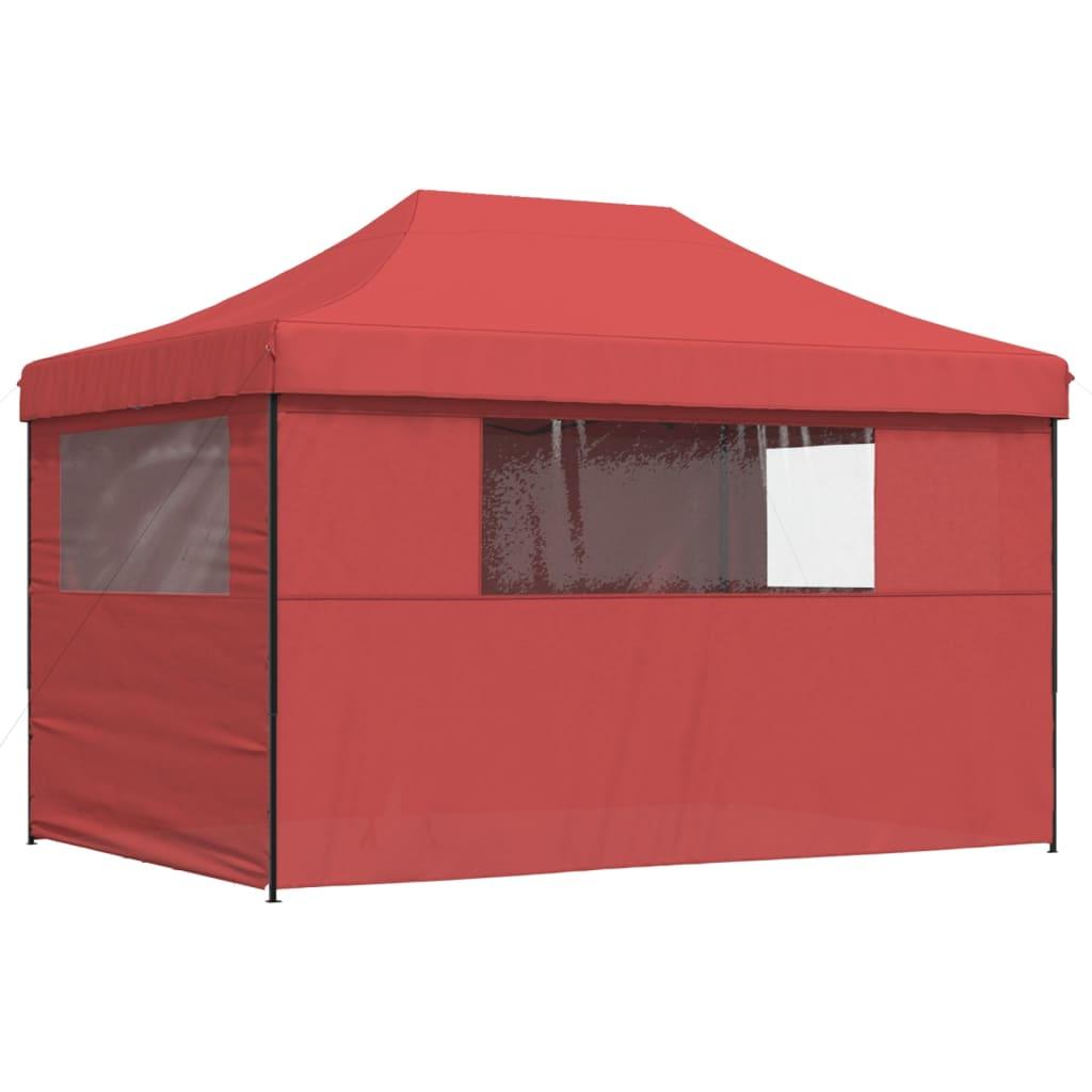 Foldable Party Tent Pop-Up with 4 Sidewalls Burgundy