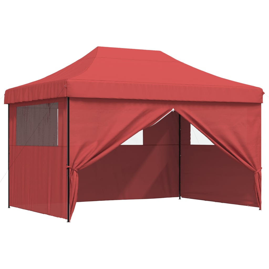 Foldable Party Tent Pop-Up with 4 Sidewalls Burgundy