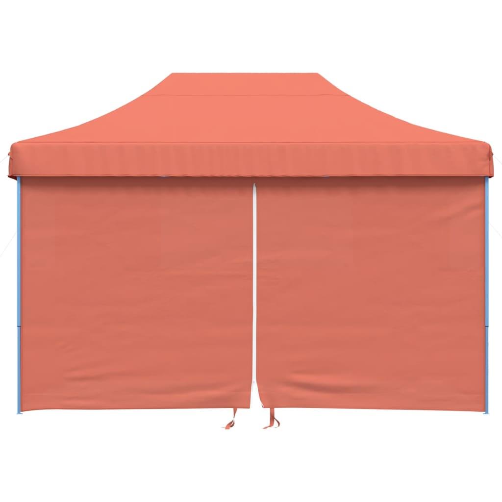 Foldable Party Tent Pop-Up with 4 Sidewalls Terracotta