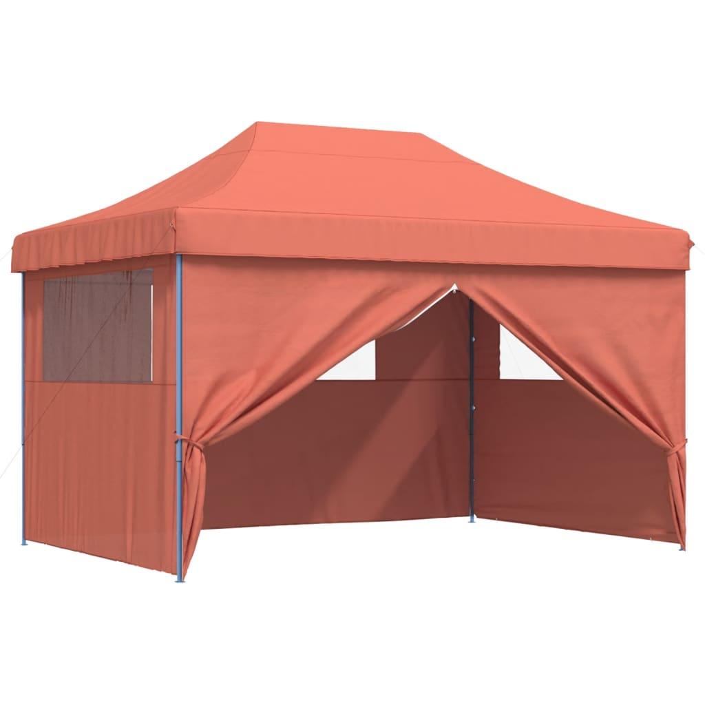 Foldable Party Tent Pop-Up with 4 Sidewalls Terracotta