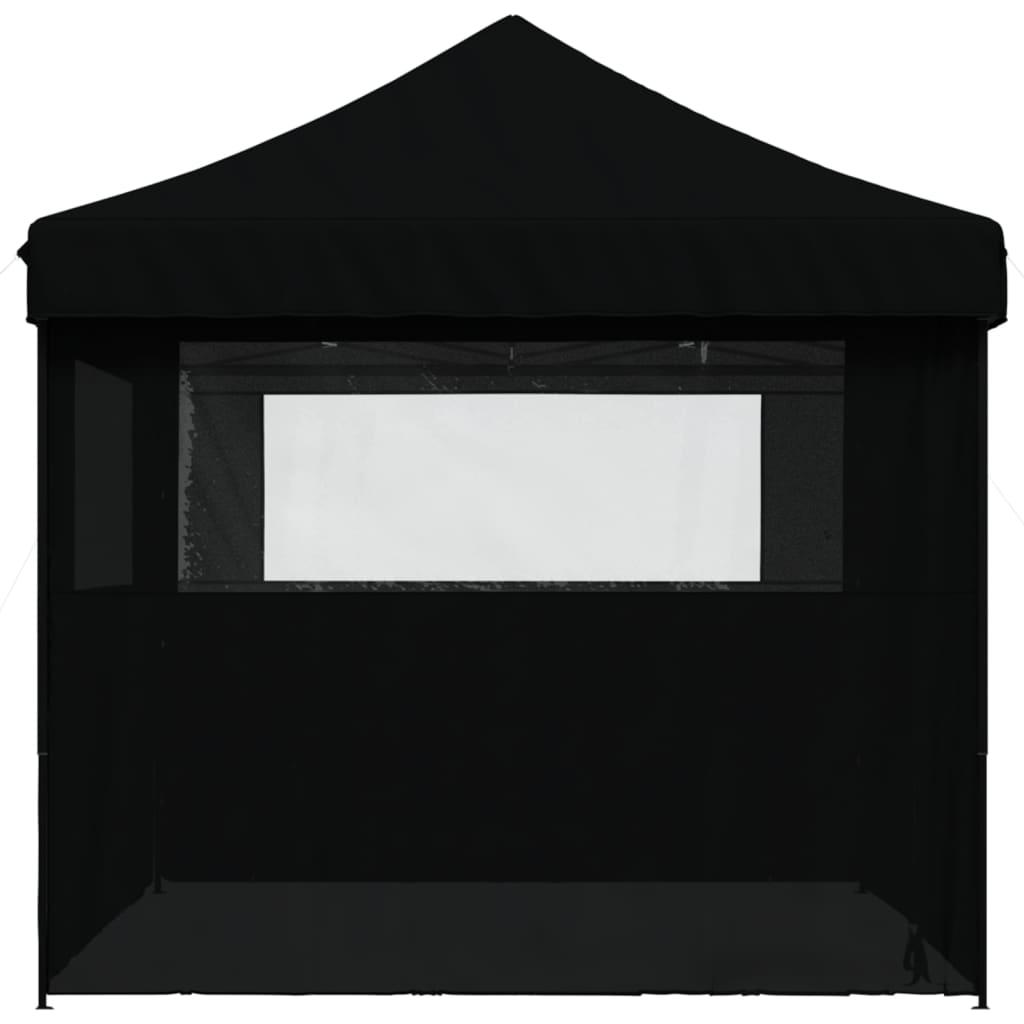 Foldable Party Tent Pop-Up with 4 Sidewalls Black