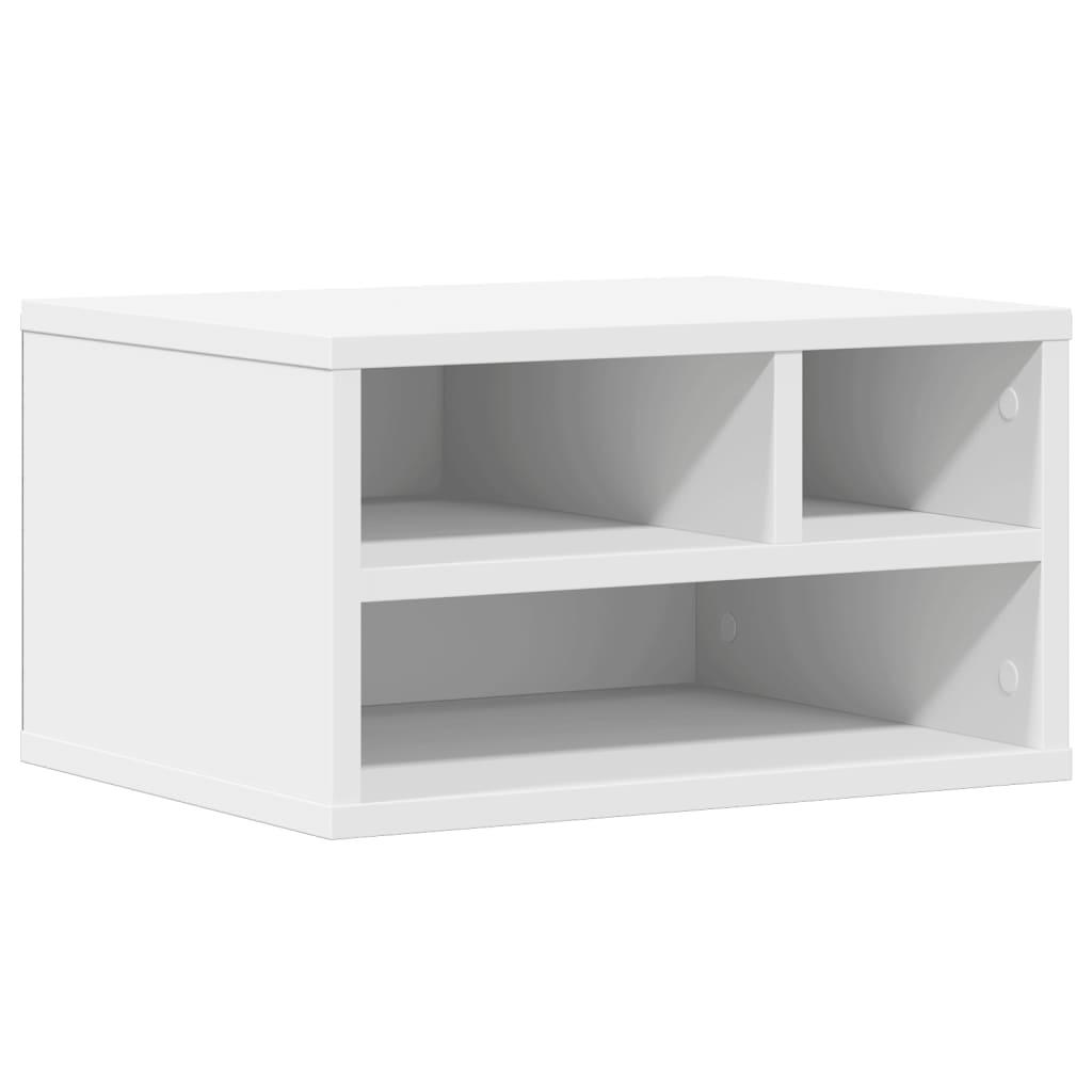 Printer Stand White 40x32x22.5 cm Engineered Wood