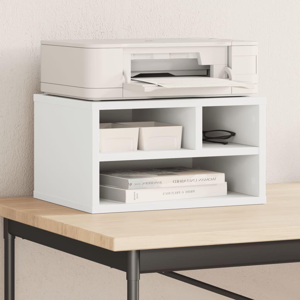 Printer Stand White 40x32x22.5 cm Engineered Wood