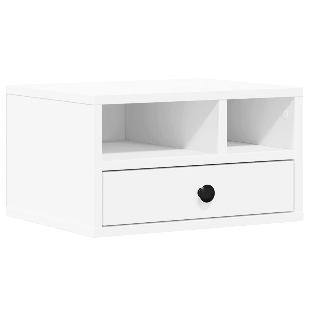 Printer Stand White 40x32x22.5 cm Engineered Wood