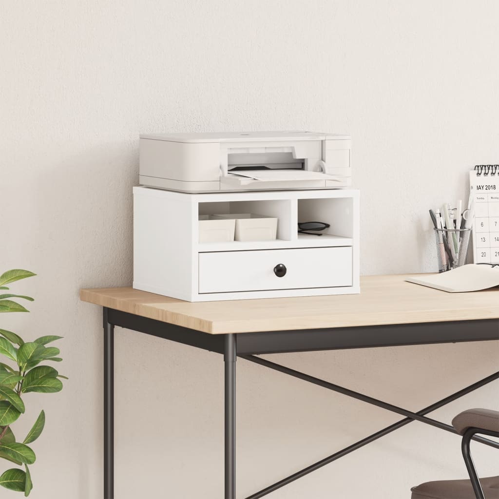 Printer Stand White 40x32x22.5 cm Engineered Wood