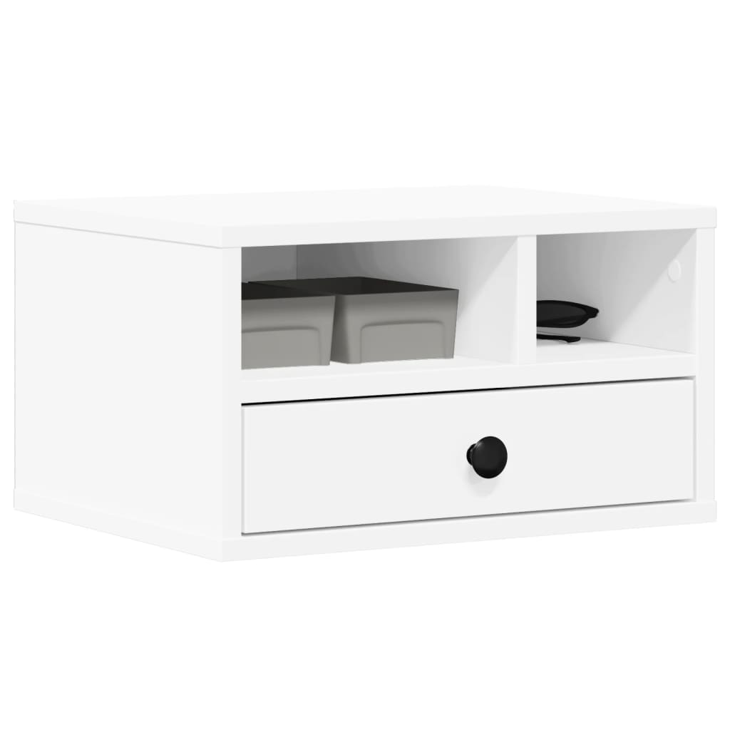 Printer Stand White 40x32x22.5 cm Engineered Wood