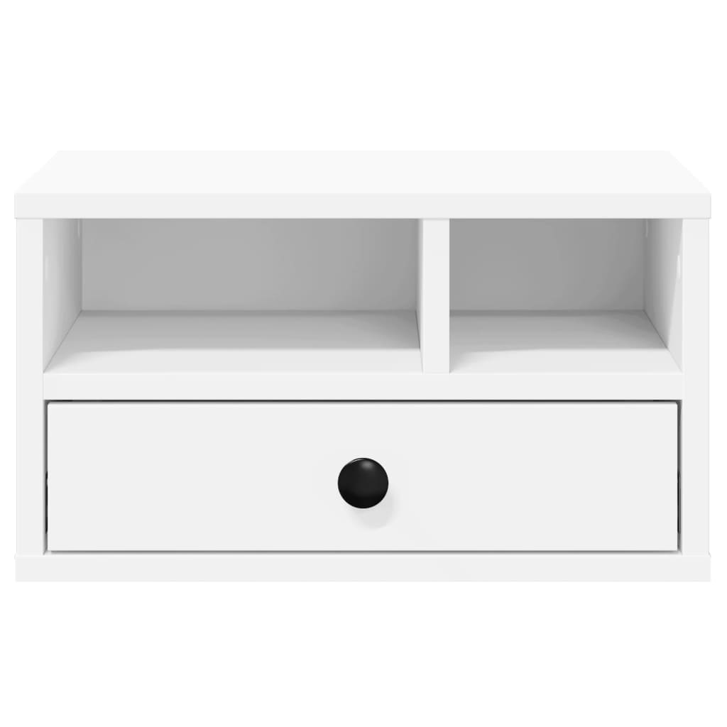 Printer Stand White 40x32x22.5 cm Engineered Wood