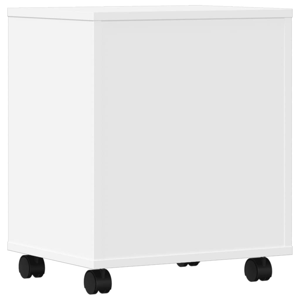 Printer Stand with Wheels White 41x32x48 cm